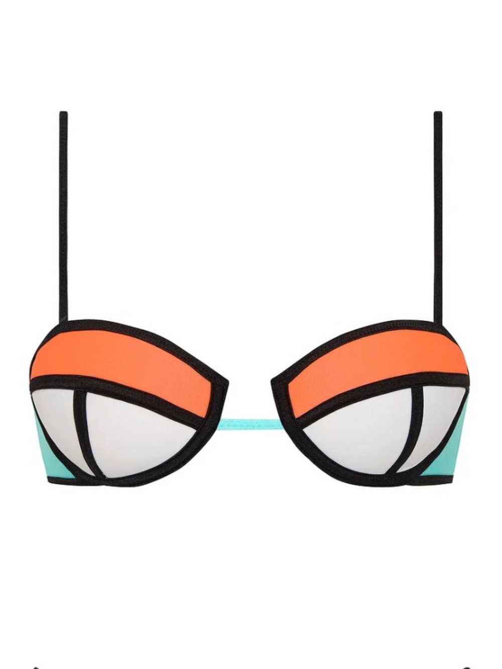 Triangl Poppy Tutti Frutti Neoprene Balconette Bikini Top Only NWT
